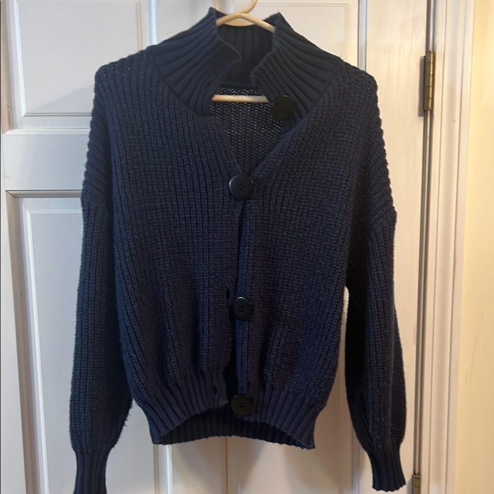 SHEIN Navy Blue Cardigan Sweater